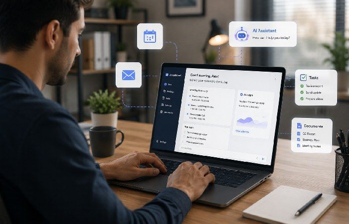 AI office assistant automating tasks documents and daily workflows