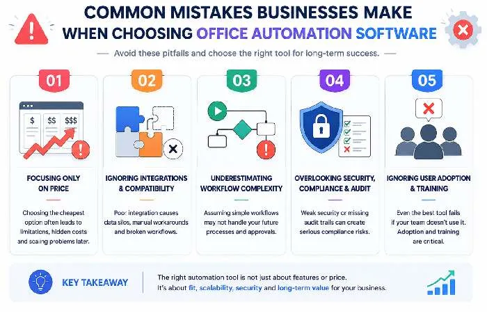 Common mistakes businesses make when choosing office automation software