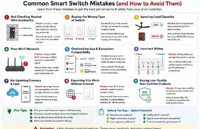 Common smart switch mistakes to avoid during installation and setup