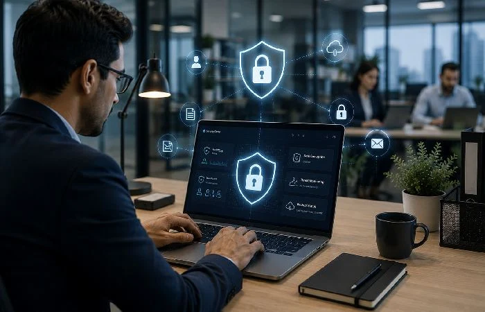 Office automation platform with cybersecurity and data protection features