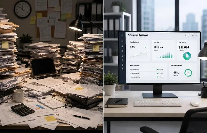 Office automation compared with manual workflows for improved efficiency