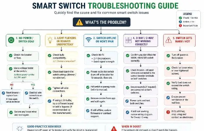 Smart switch troubleshooting guide for fixing common installation issues