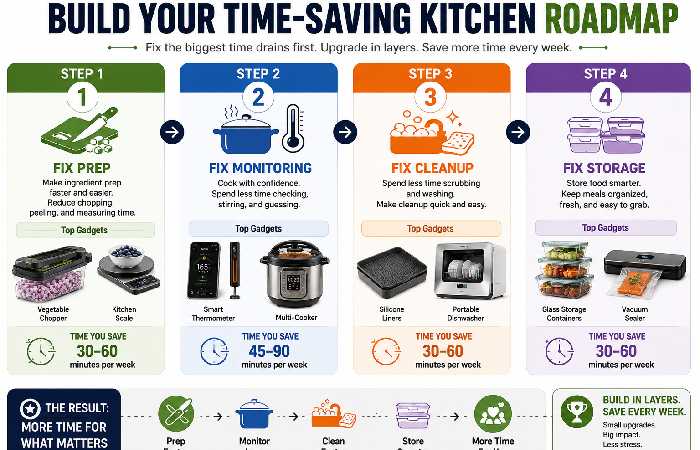 Step-by-step kitchen upgrade roadmap for saving time