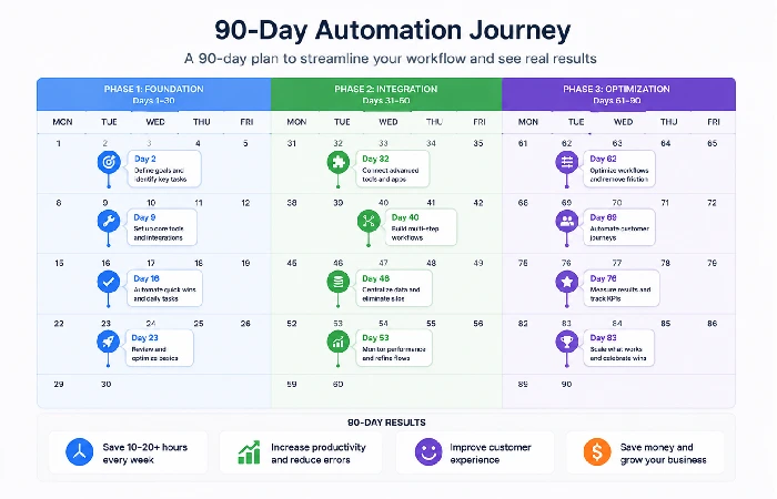 What to expect in the first 90 days of office automation for small business
