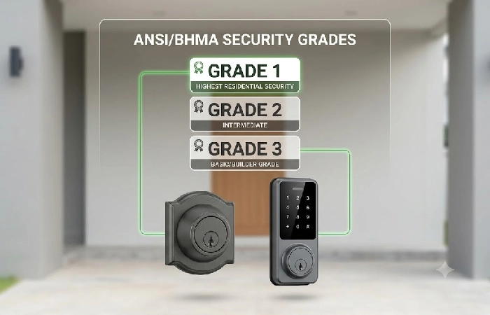 ANSI/BHMA grades apply to both smart and traditional locks