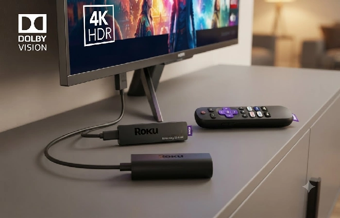 Apple TV 4K 2026 showing Dolby Vision badge on TV