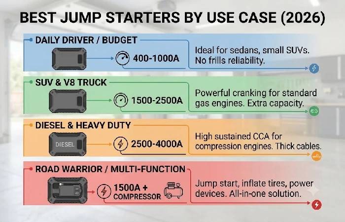 Best car jump starters by use case