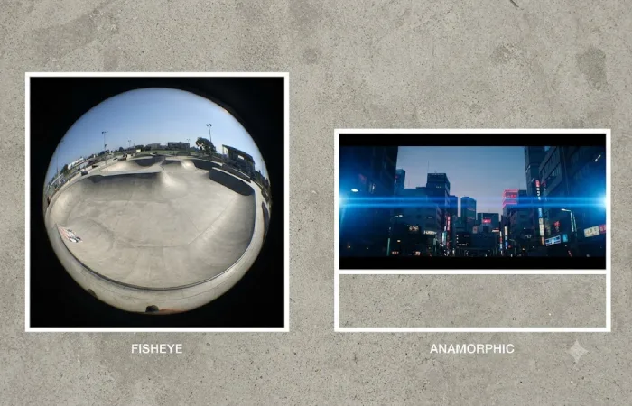 Fisheye and anamorphic lens effects captured on a smartphone camera