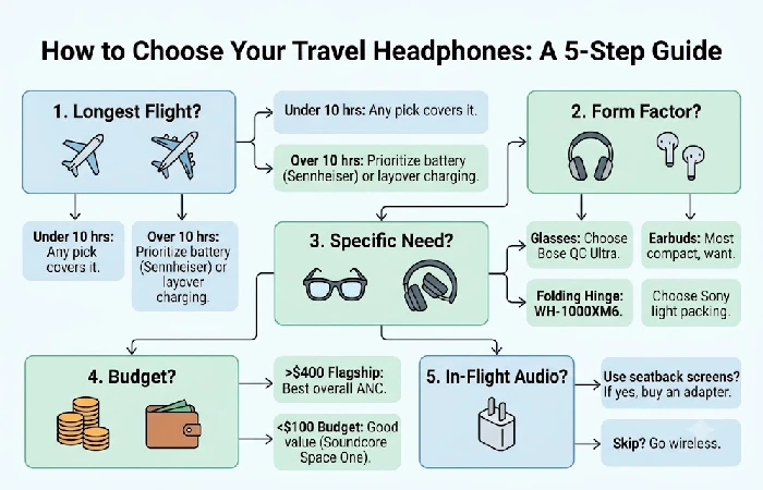 Five-step guide to choosing noise cancelling travel headphones