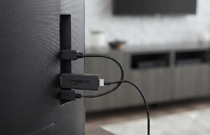 HDMI extender keeping stick away from hot TV back
