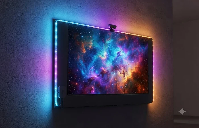 Govee TV backlight syncing ambient colors with on-screen content