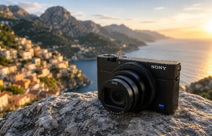 Represents premium compact travel cameras