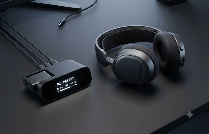 SteelSeries Arctis Nova Pro Omni wireless headset with Game Hub base station