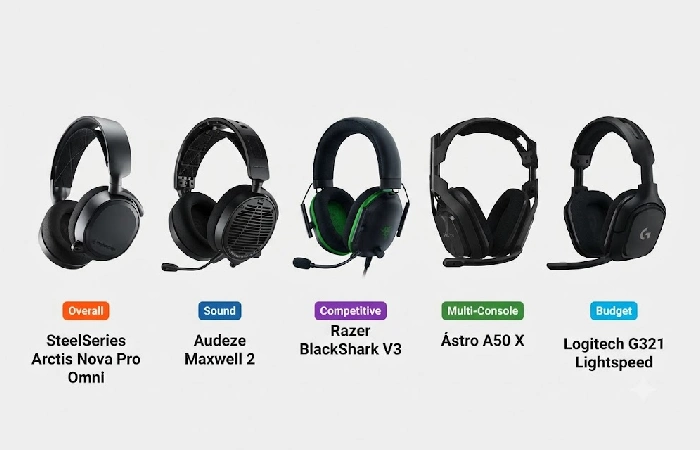 Comparison of top wireless gaming headsets for 2026 by price and platform