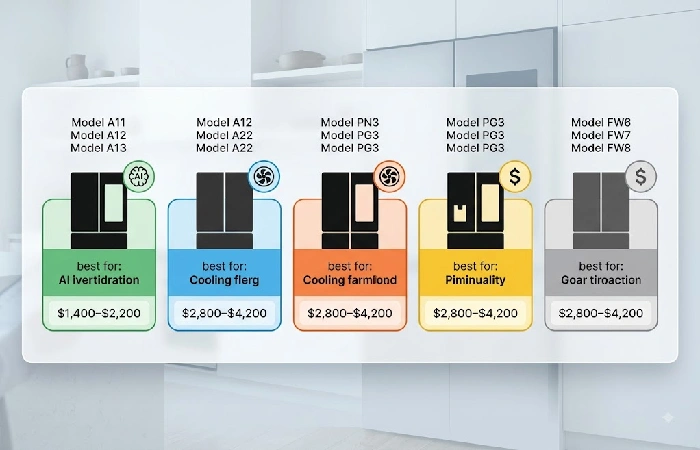Five smart refrigerator top picks for 2026 organized by category — overall, innovation, performance, and value