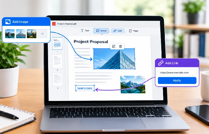 Adding images and links to a PDF