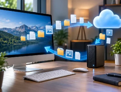Backup and recovery software protecting files and restoring data