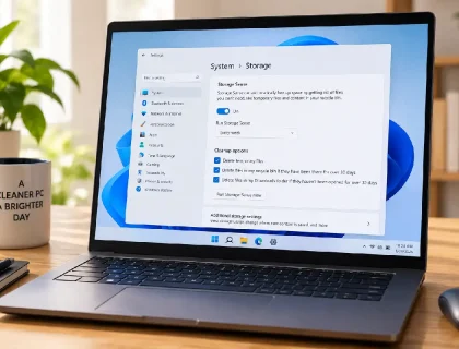 Windows Storage Sense screen showing file cleanup options