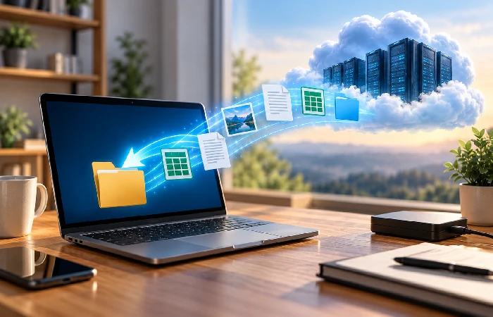 Cloud backup data recovery from an online backup copy