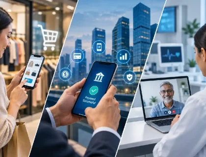 Digital transformation examples across retail, banking, and healthcare