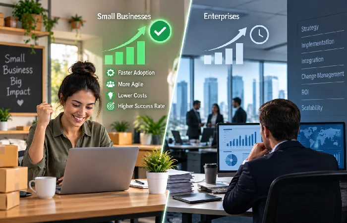 Small business success rate compared to enterprise digital transformation
