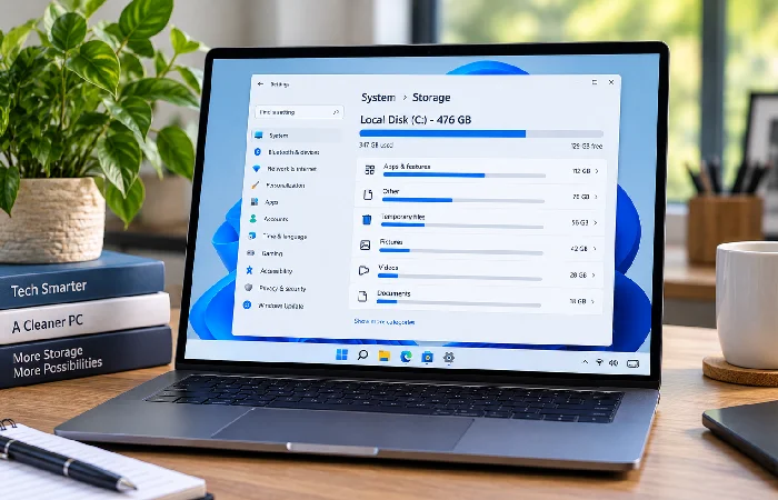 Windows storage categories showing disk usage breakdown