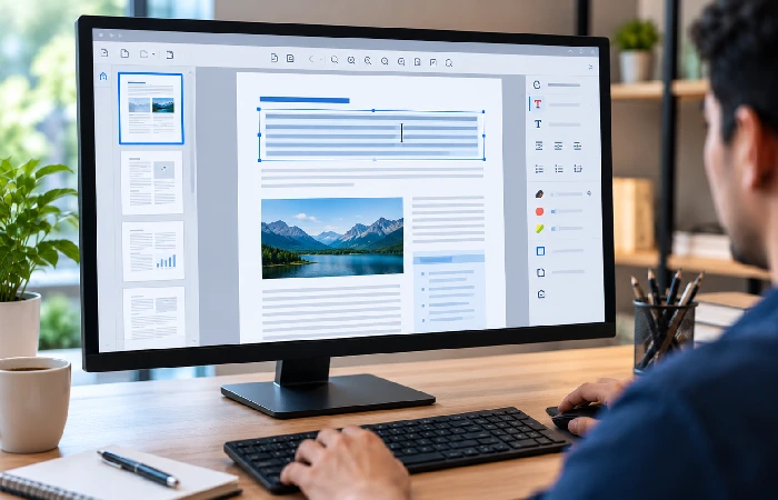 Editing text inside a PDF document