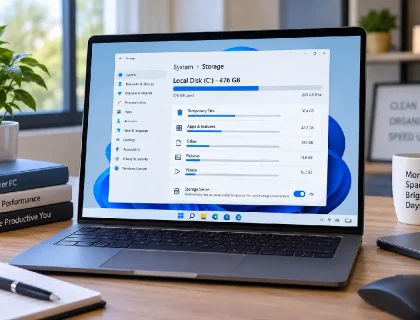 Windows 11 storage cleanup dashboard showing disk space recovery options