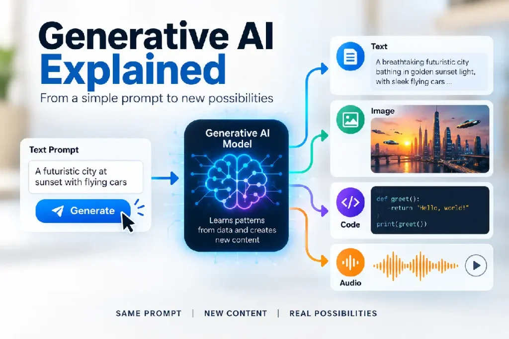 Generative AI Explained: How It Works, Types & Uses