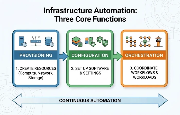 Diagram of provisioning, configuration management, and orchestration layers