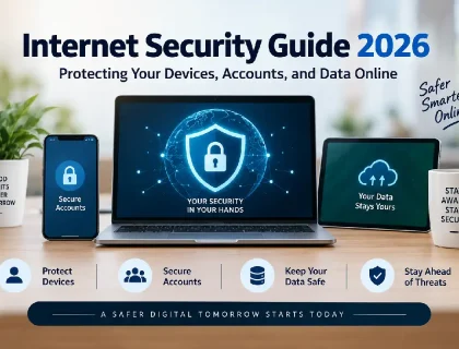 Internet security guide 2026: protecting devices, accounts, and data online