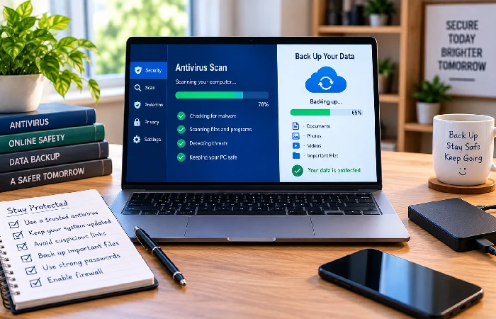 Antivirus scanning and backup protection workflow