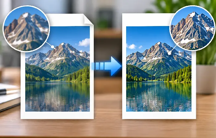 PDF image quality before and after compression
