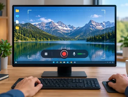 Screen recorder for PC capturing a computer desktop