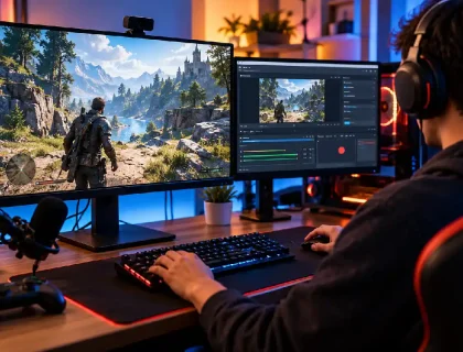 Gaming PC recording gameplay