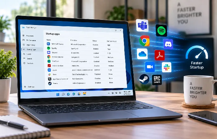 Startup applications affecting Windows boot speed and performance