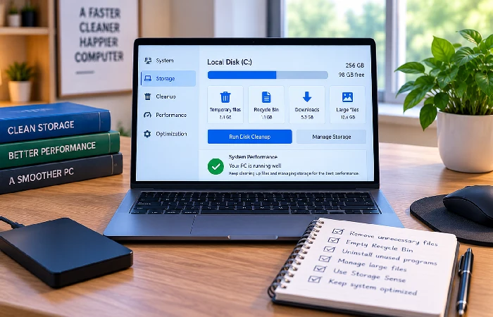 Disk cleanup and storage management for faster computers