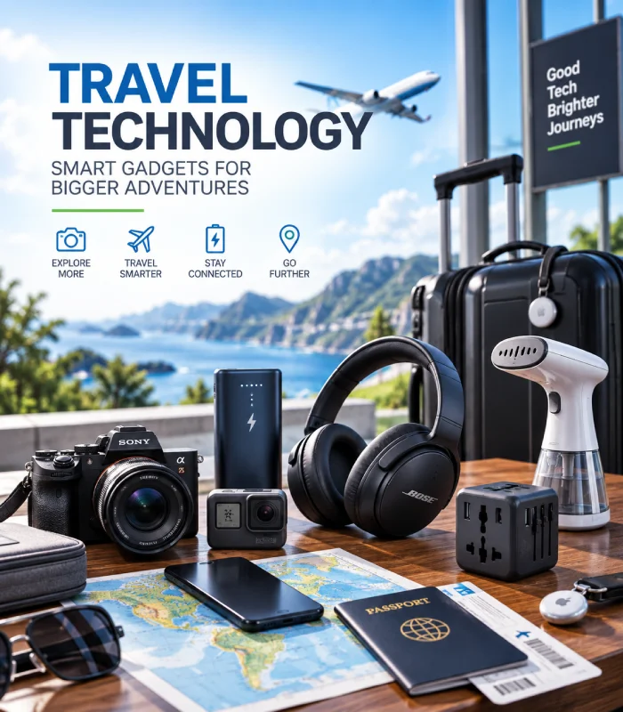 Travel technology gadgets and accessories