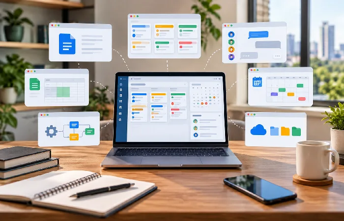 Different categories of productivity software used for work tasks