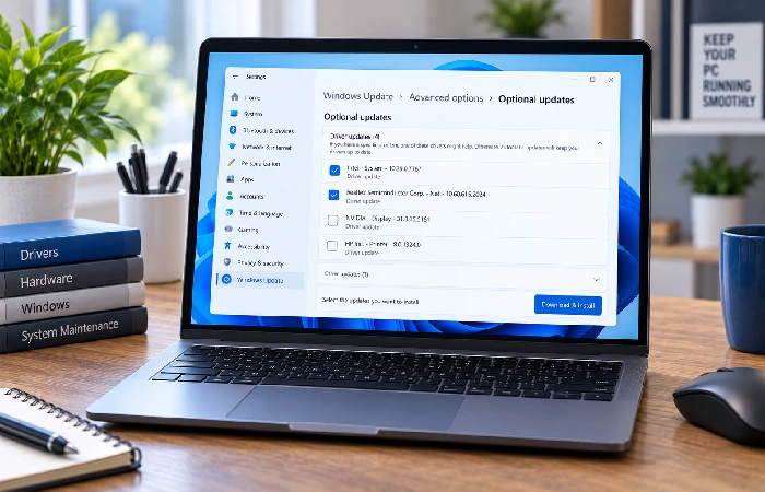 Reviewing optional driver updates in Windows Update